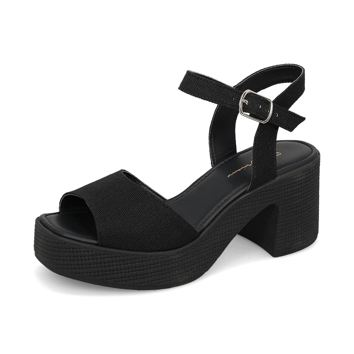 SANDALIA DE TACON MUJER MYRIAM 824 NEGRO-OFERTA