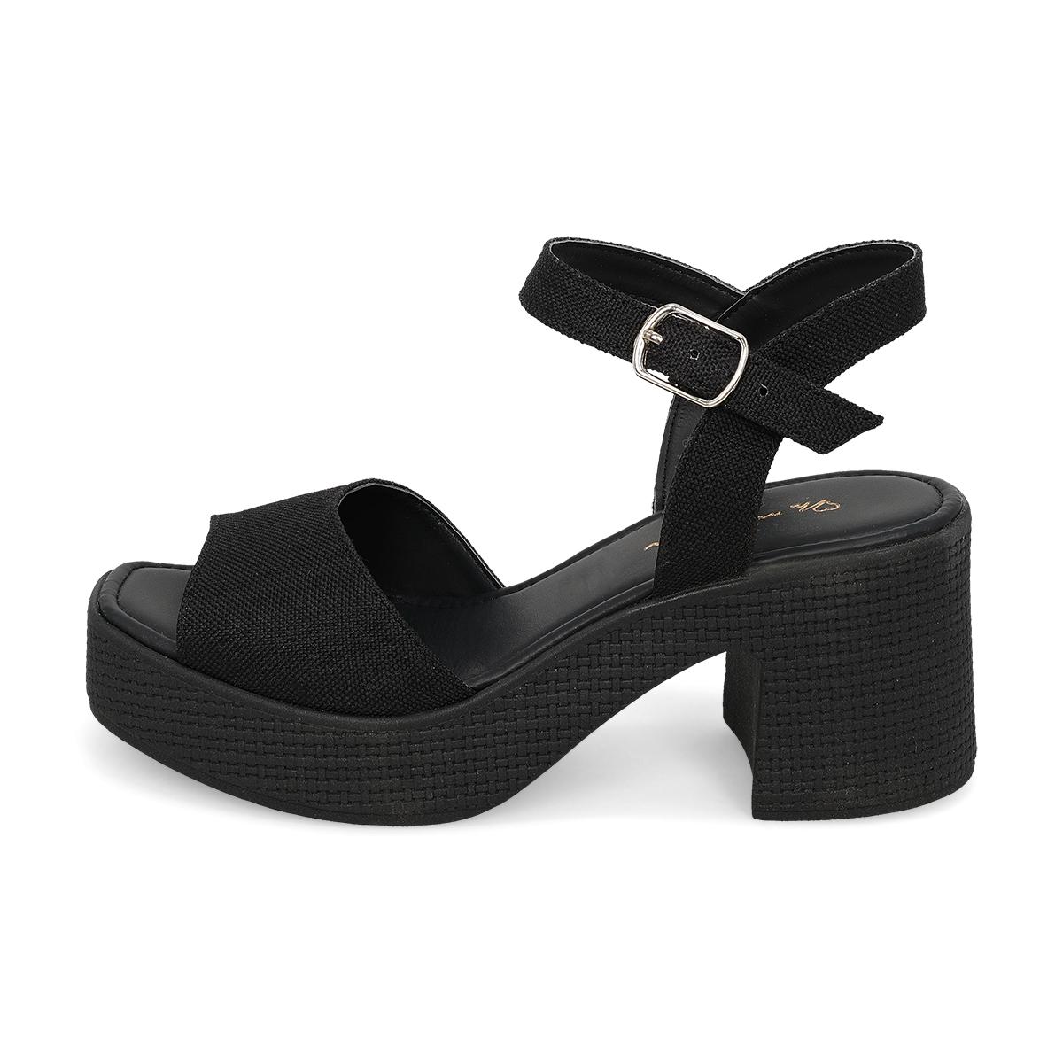 SANDALIA DE TACON MUJER MYRIAM 824 NEGRO-OFERTA
