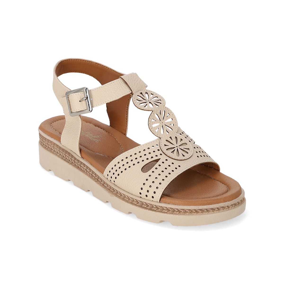 SANDALIA PISO MUJER ANGELA 70-02 LATTE-OUTLET