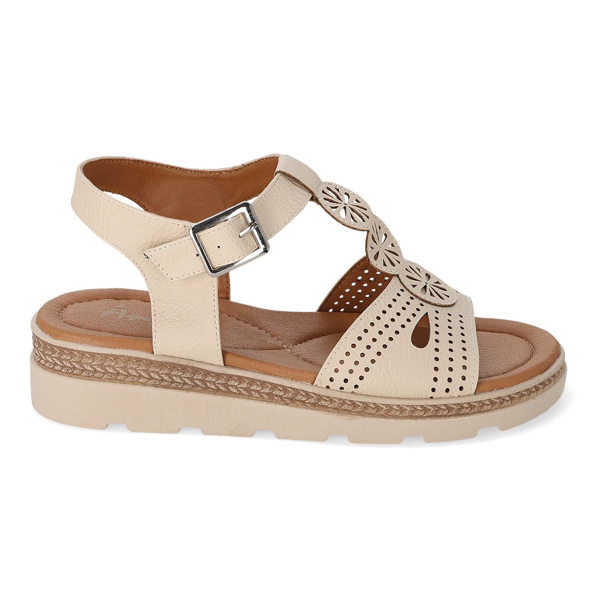 SANDALIA PISO MUJER ANGELA 70-02 LATTE-OUTLET
