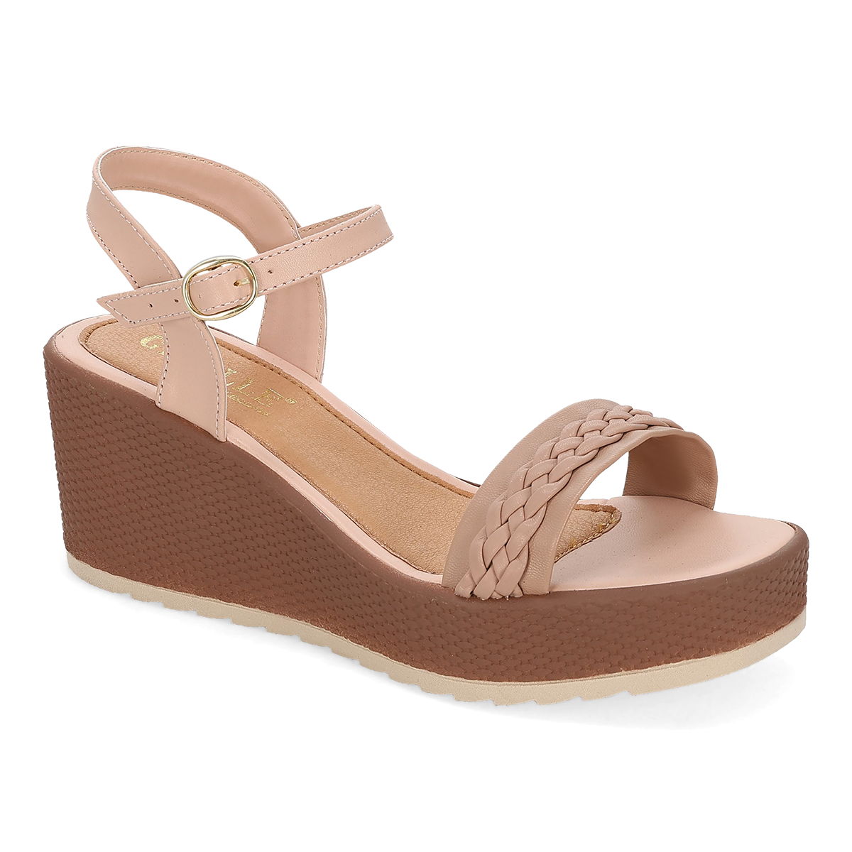 SANDALIA PLATAFORMA MUJER GISELLE COLLECTION 2503 ORO ROSADO-OFERTA