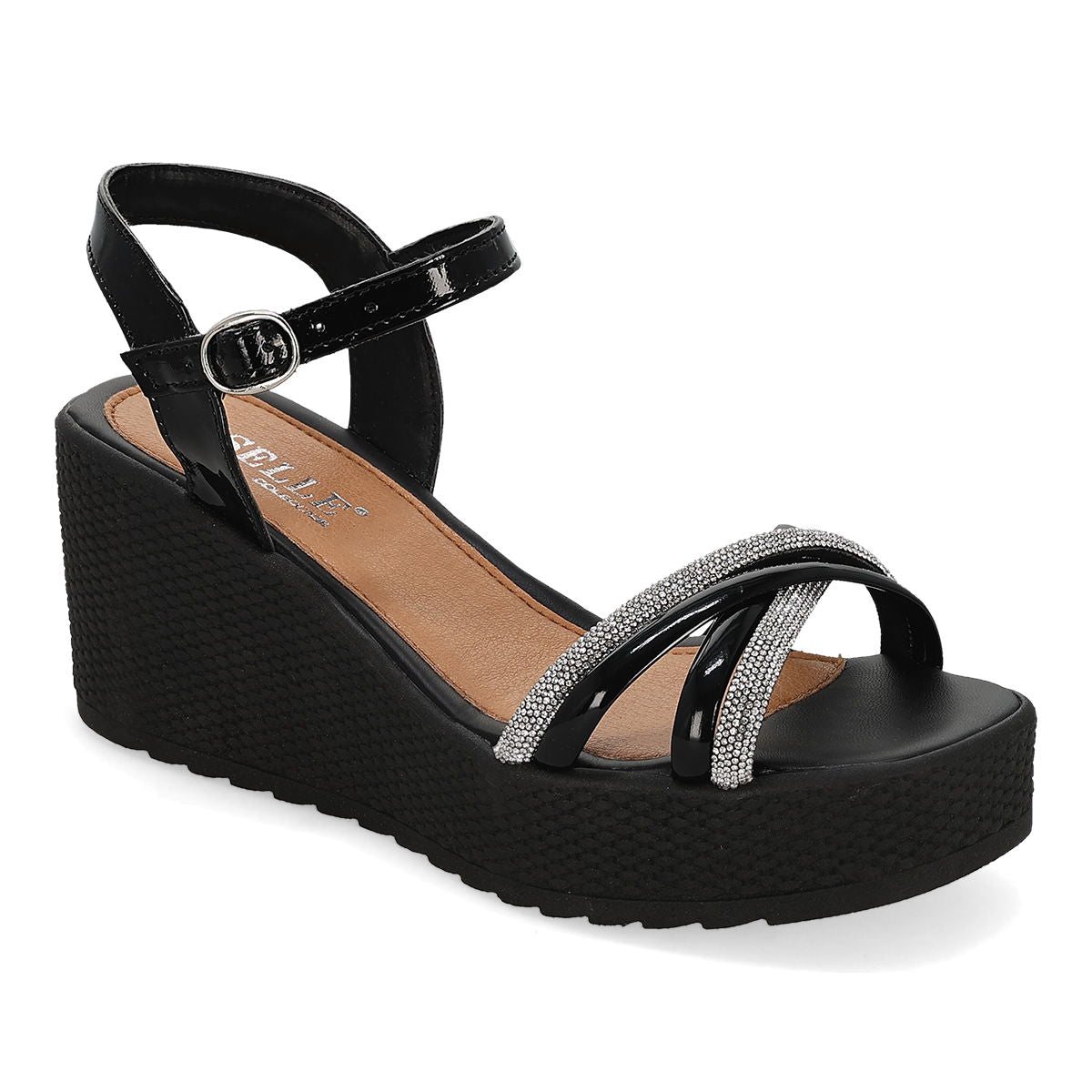 SANDALIA PLATAFORMA MUJER GISELLE COLLECTION 2513 NEGRO-OUTLET
