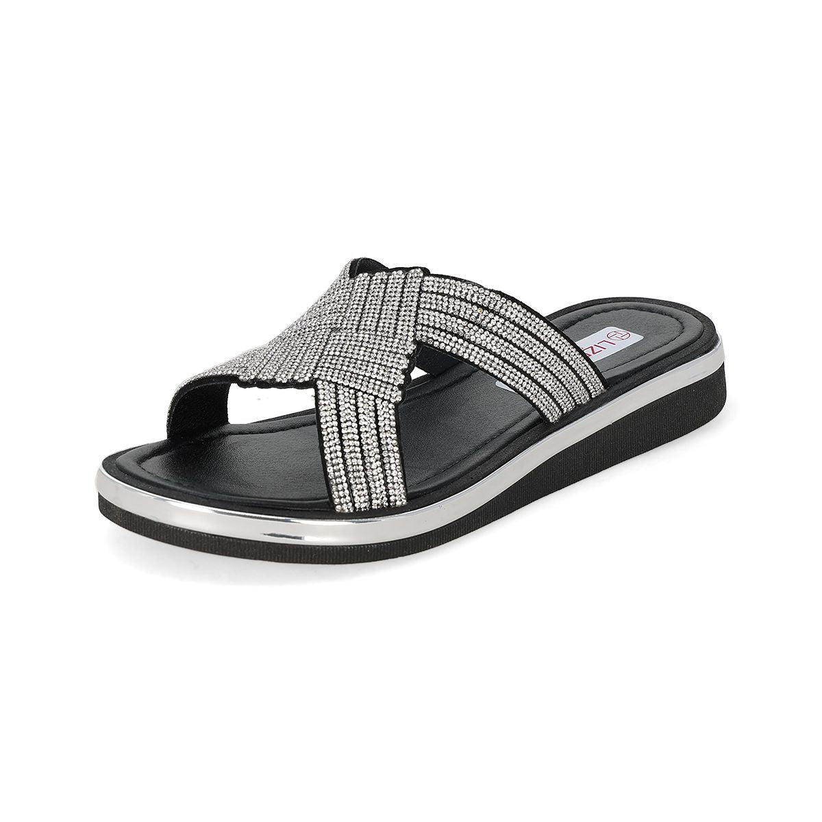 SANDALIA PISO MUJER LIZETTE SHOES 904 CUADRO NEGRO-OUTLET