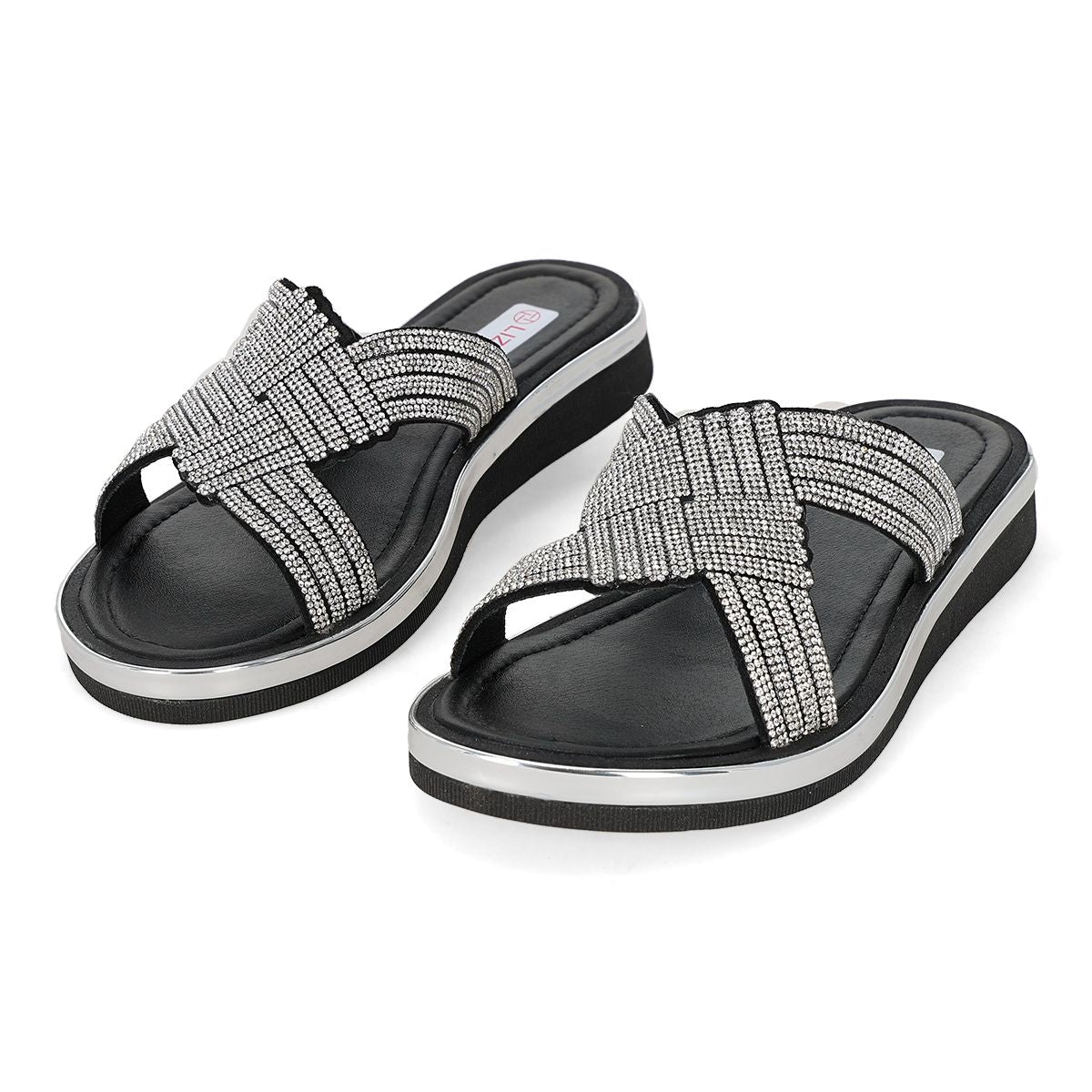 SANDALIA PISO MUJER LIZETTE SHOES 904 CUADRO NEGRO-OUTLET