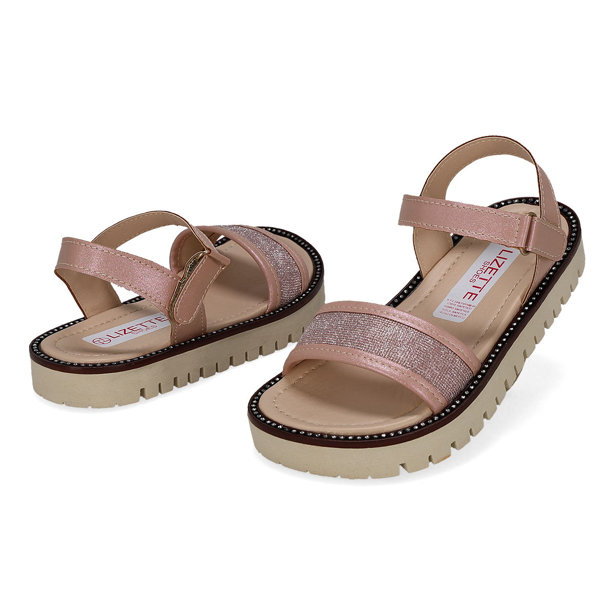 SANDALIA PISO INFANTIL LIZETTE SHOES 1402 ARIEL RUBOR-OFERTA