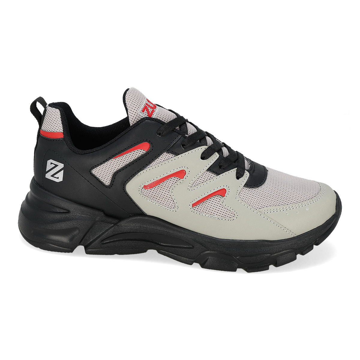 DEPORTIVO HOMBRE ZULIT 2403 GRIS/NEGRO/ROJO