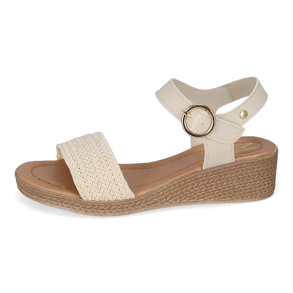 SANDALIA DE CUÑA MUJER MAXIM 1350 LATTE-OFERTA