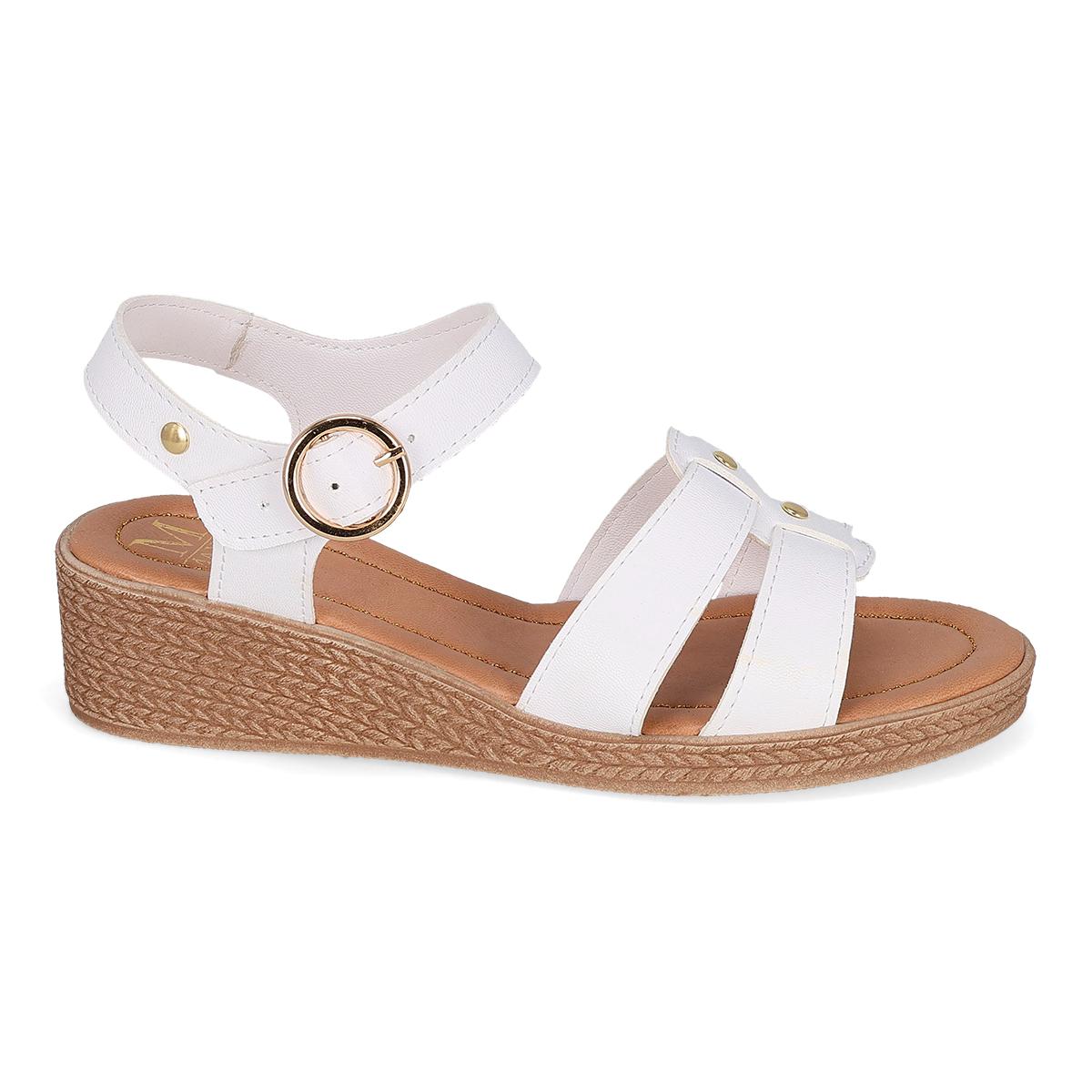 SANDALIA DE CUÑA MUJER MAXIM 1354 BLANCO-OFERTA