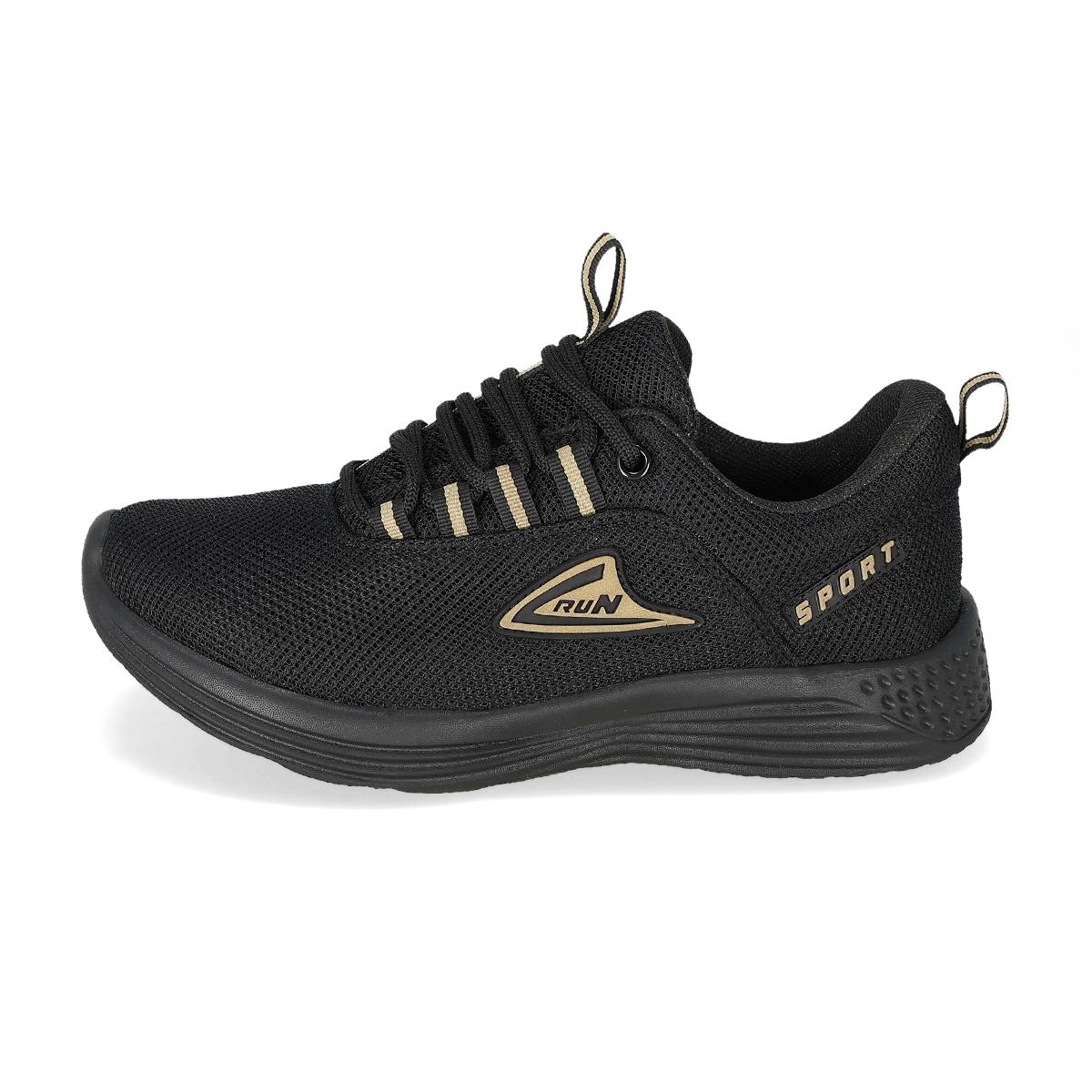 DEPORTIVO MUJER RUN PREMIUM 380 NEGRO/ORO-OFERTA