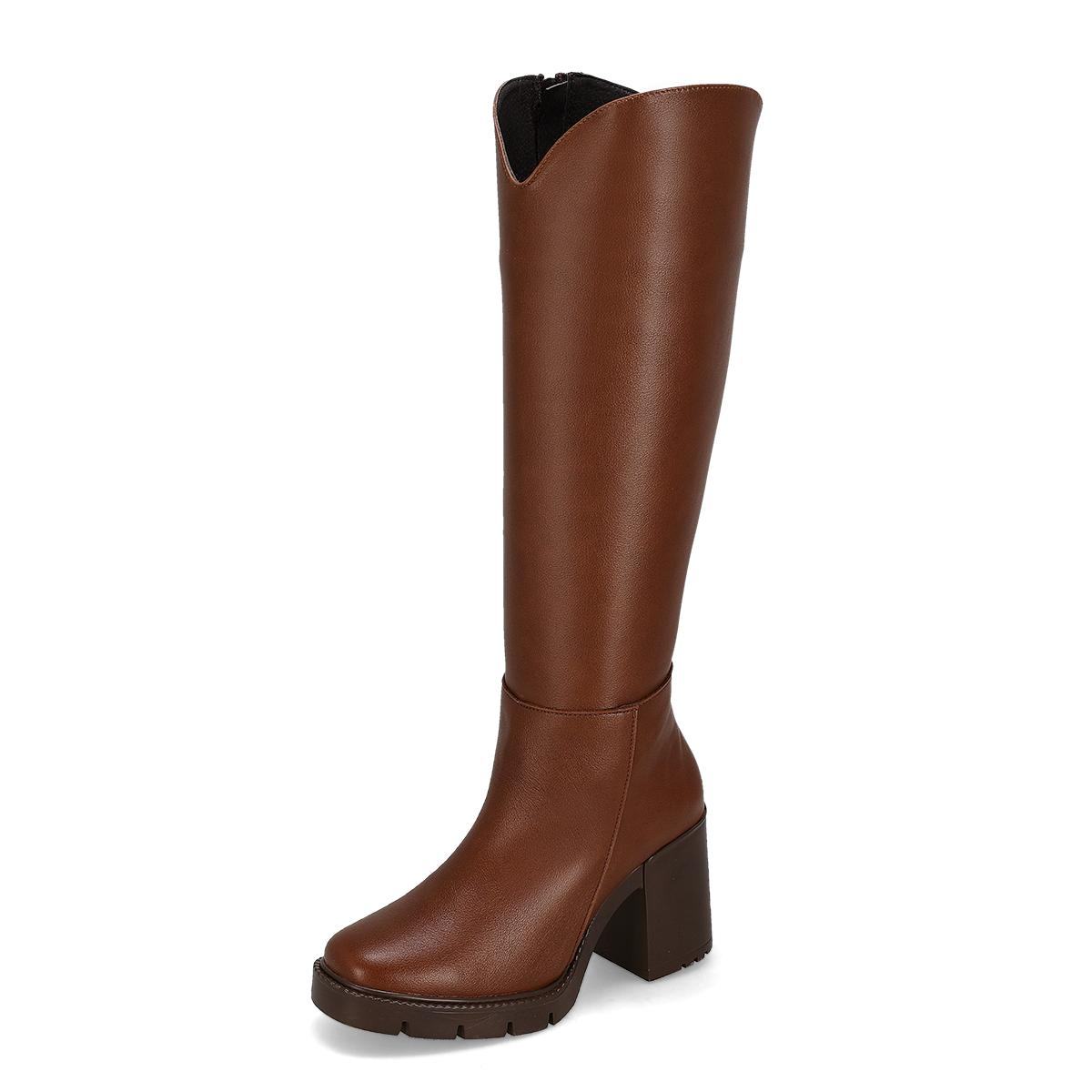 BOTA LARGA TACON MUJER SOTTINI 9073 MADERA