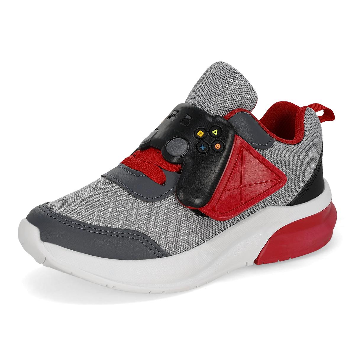 DEPORTIVO INFANTIL SUNNZ 4154 GRIS OXFORD NEGRO-OFERTA
