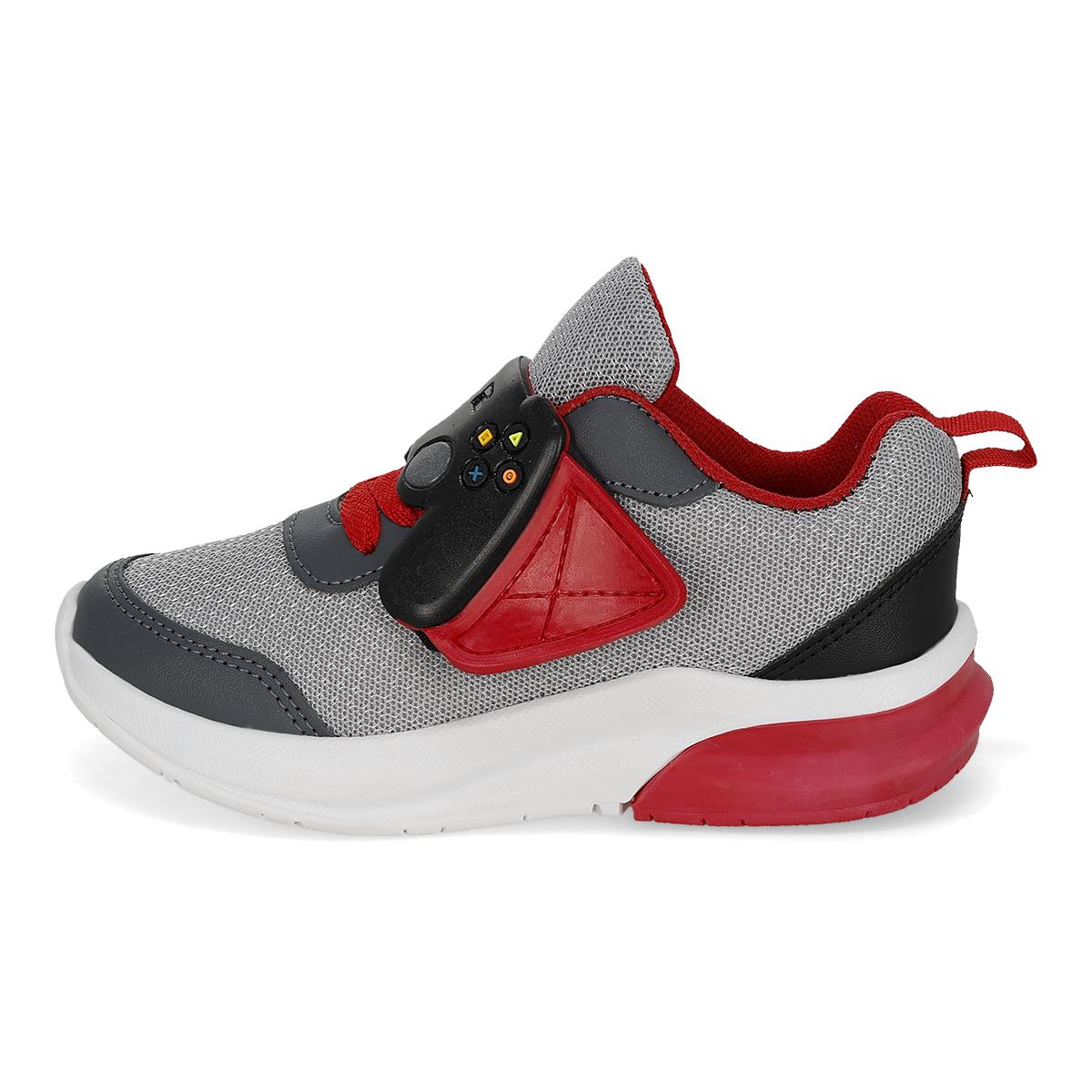 DEPORTIVO INFANTIL SUNNZ 4154 GRIS OXFORD NEGRO-OFERTA