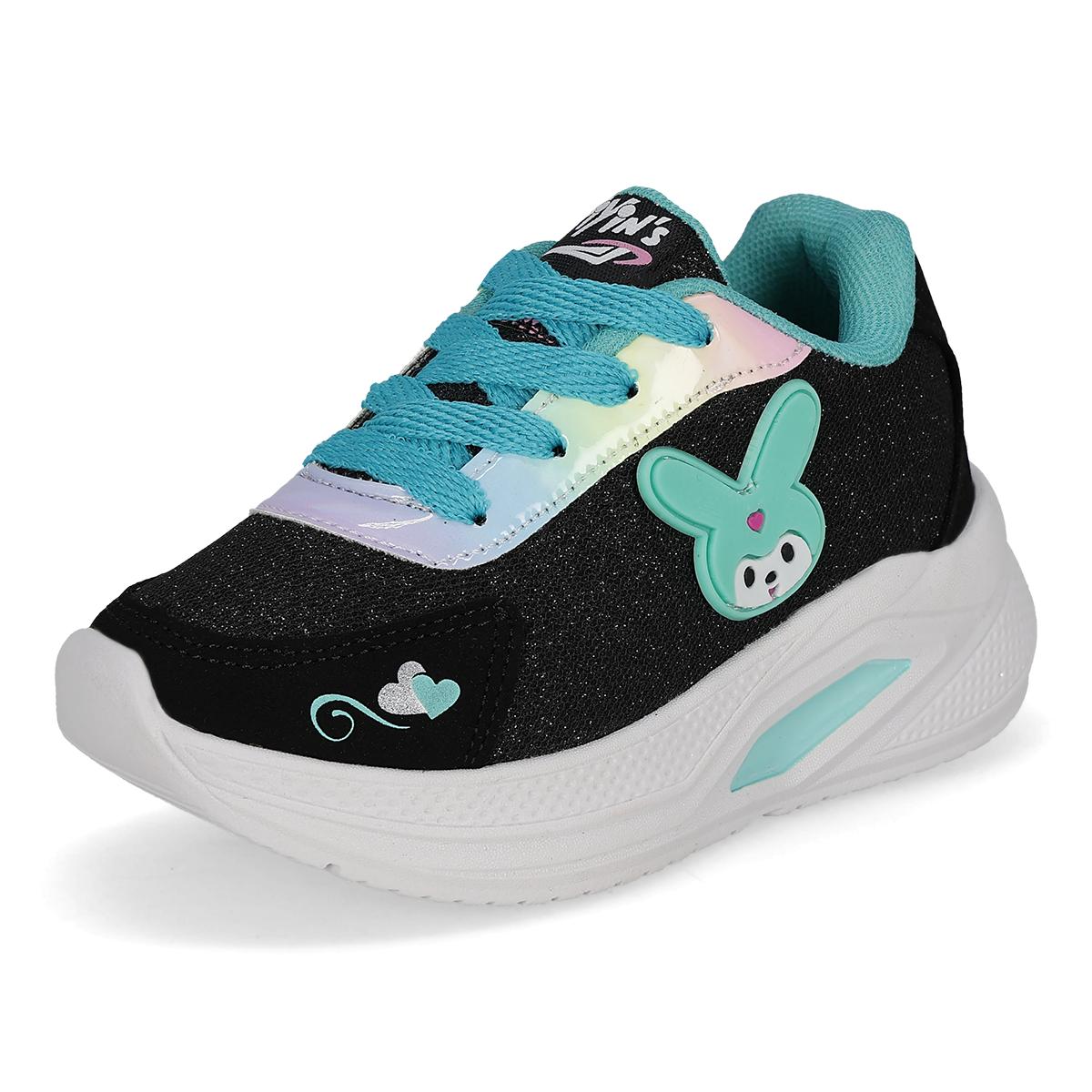 DEPORTIVO INFANTIL PIYINS 930 NEGRO/AQUA-OFERTA