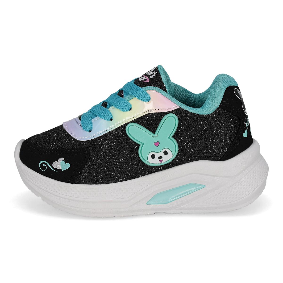 DEPORTIVO INFANTIL PIYINS 930 NEGRO/AQUA-OFERTA