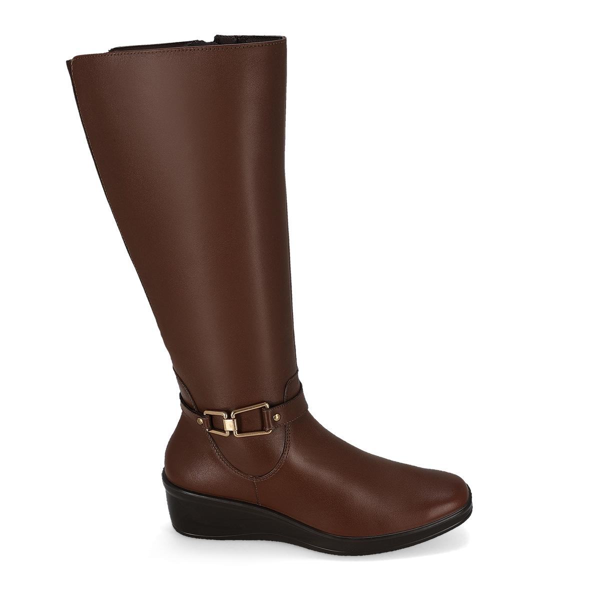 BOTA LARGA PISO MUJER FLEXI DAMA 136712 DARK TAN
