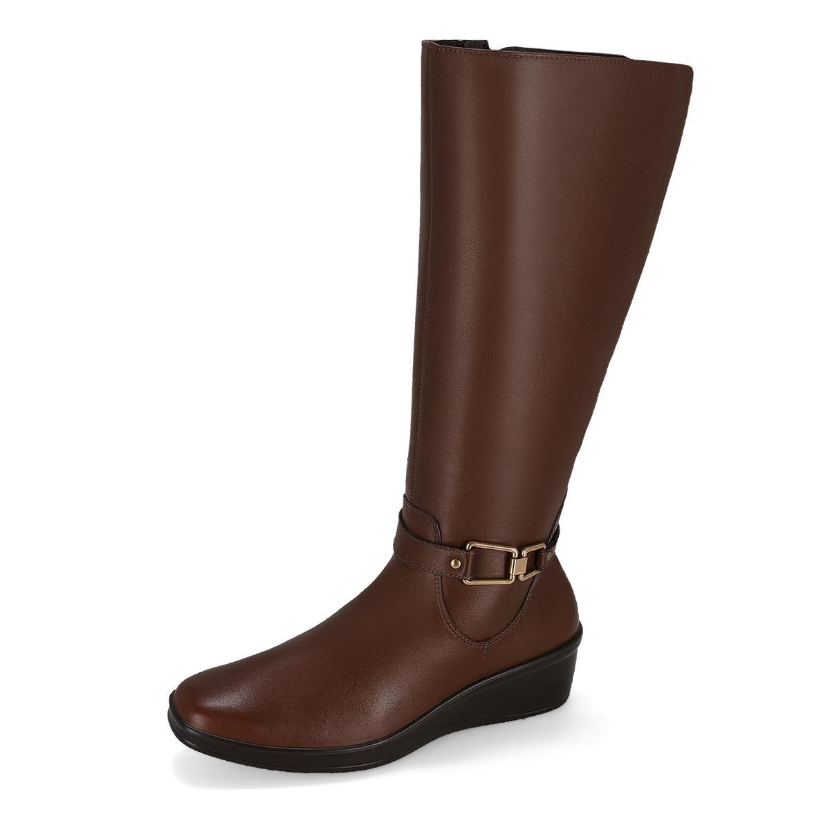 BOTA LARGA PISO MUJER FLEXI DAMA 136712 DARK TAN