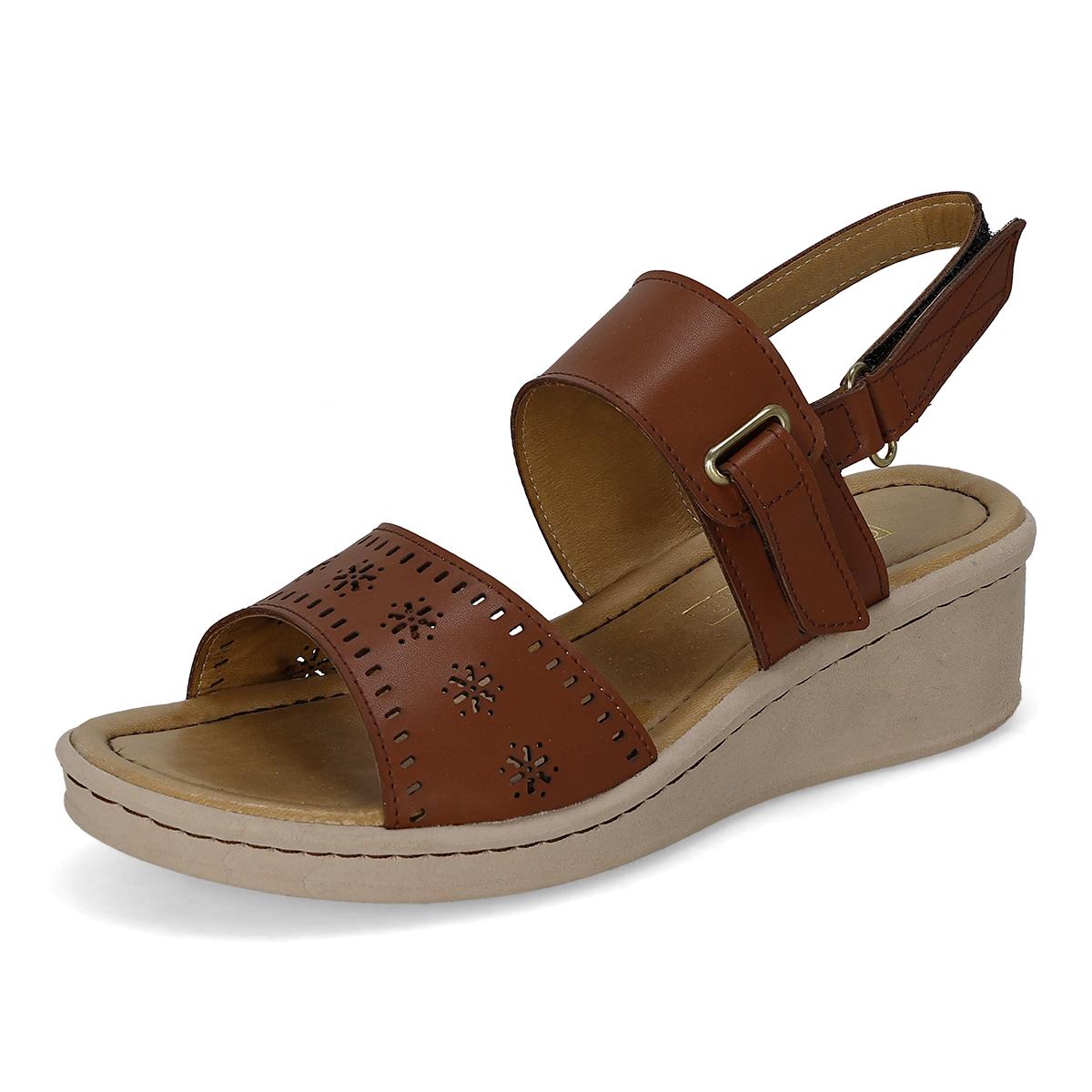 SANDALIA DE CUÑA MUJER VANNY'S 3610 TAN