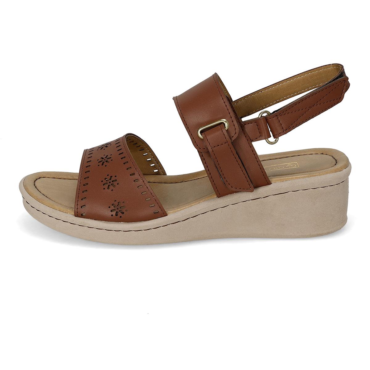 SANDALIA DE CUÑA MUJER VANNY'S 3610 TAN