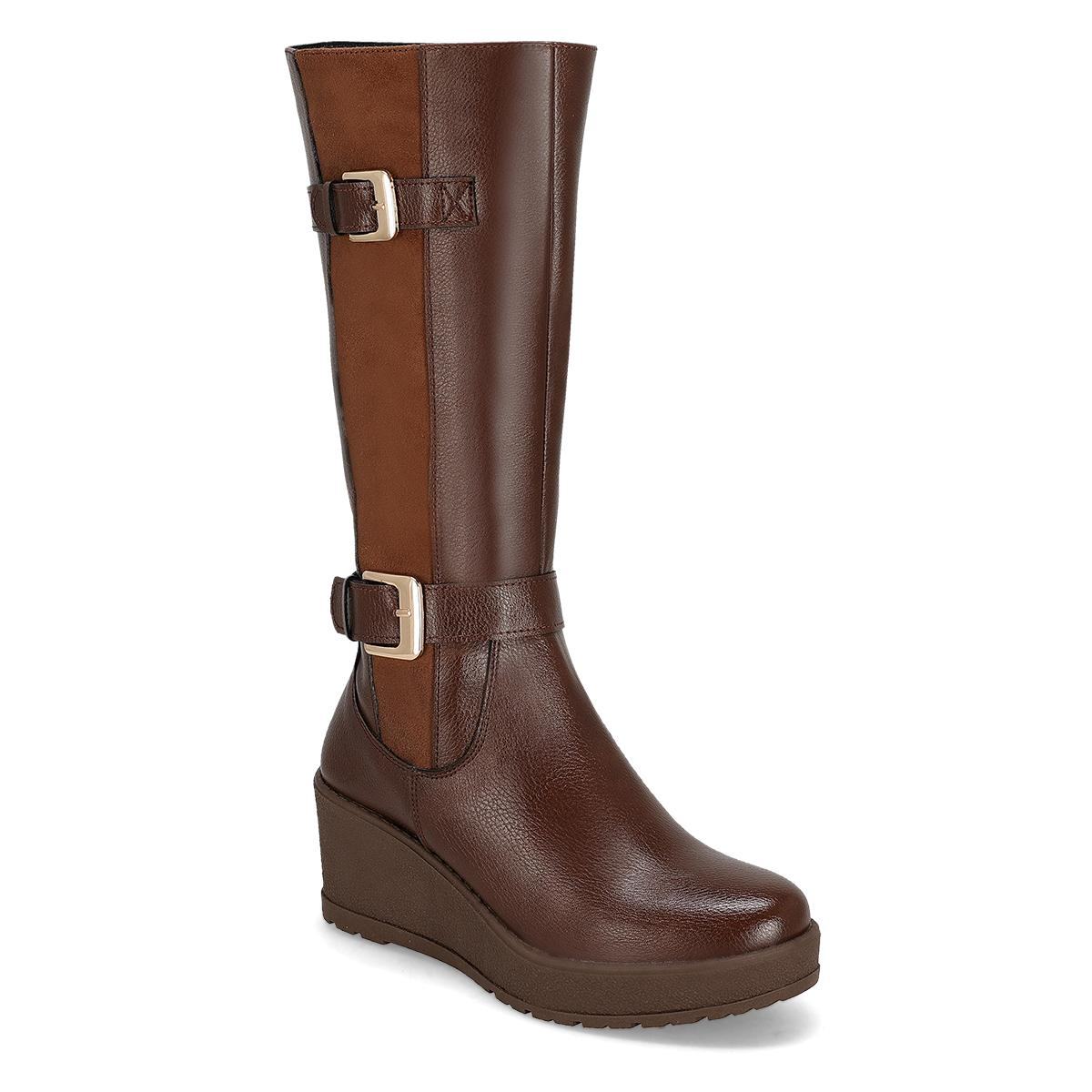 BOTA LARGA TACON MUJER EXESSO 8502 CAFE