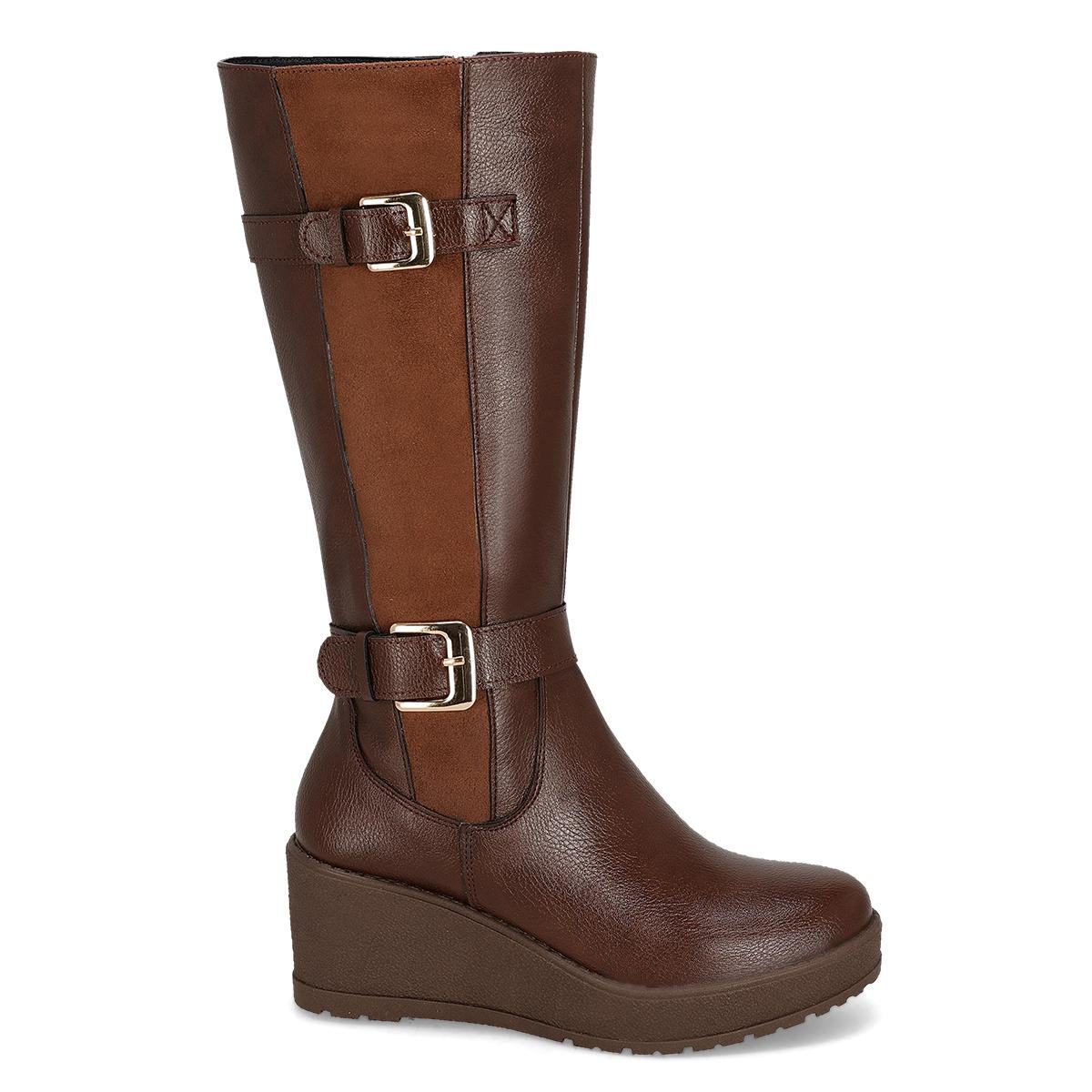 BOTA LARGA TACON MUJER EXESSO 8502 CAFE