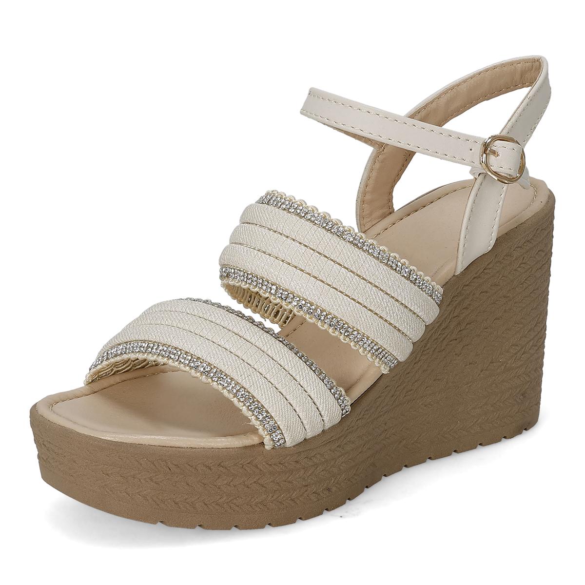 SANDALIA PLATAFORMA MUJER PASION 607 BEIGE -OFERTA