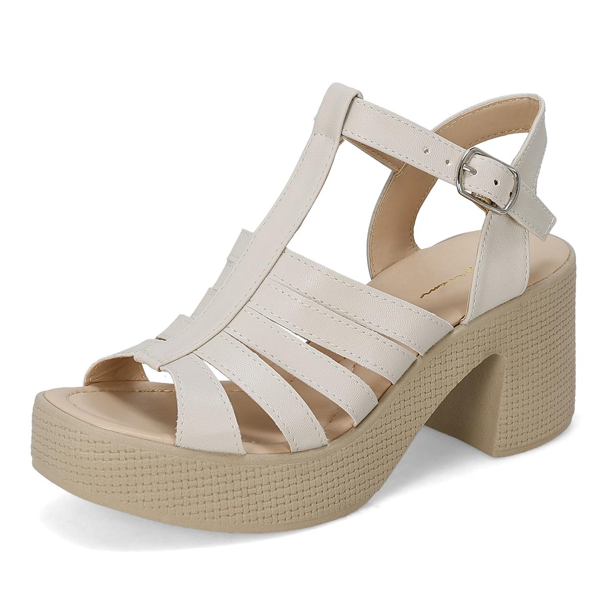 SANDALIA DE TACON MUJER MYRIAM 826 LATTE