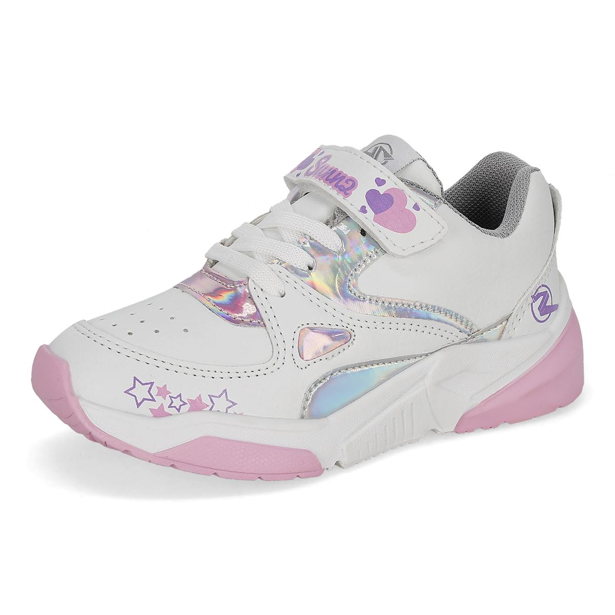 DEPORTIVO INFANTIL SUNNZ 4122 BLANCO/ROSA/PLATA-OFERTA