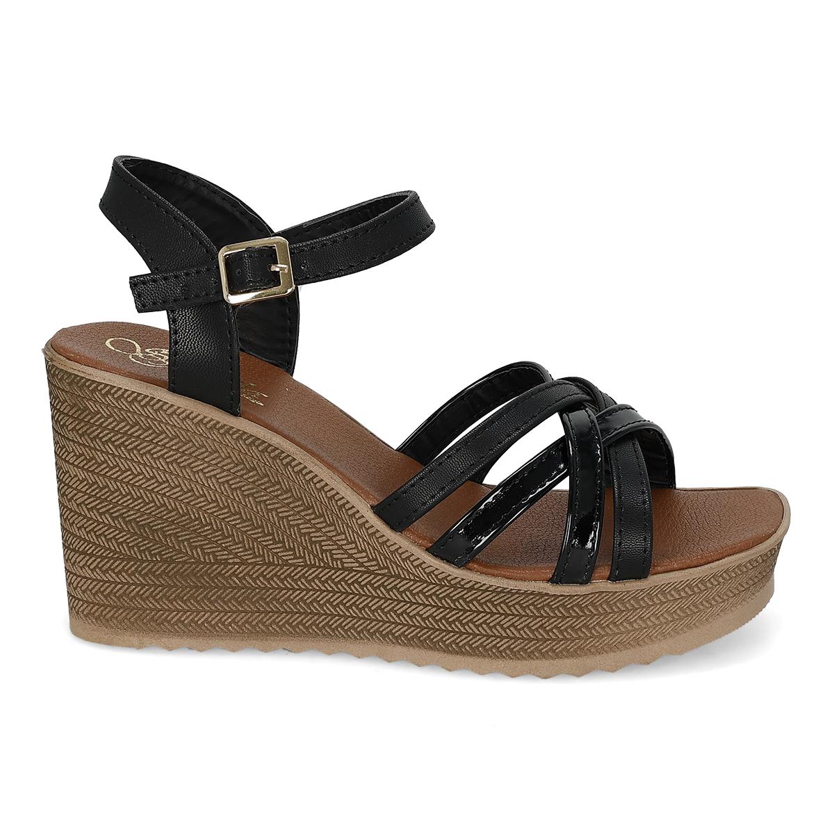 SANDALIA DE TACON MUJER SAMARA KAMILA 708 NEGRO-OFERTA