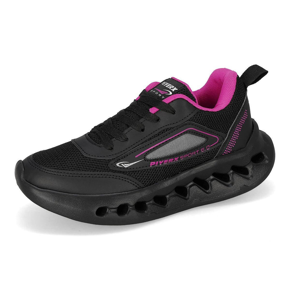 DEPORTIVO MUJER PIYERX 6.0 NEGRO/FIUSHA -OFERTA