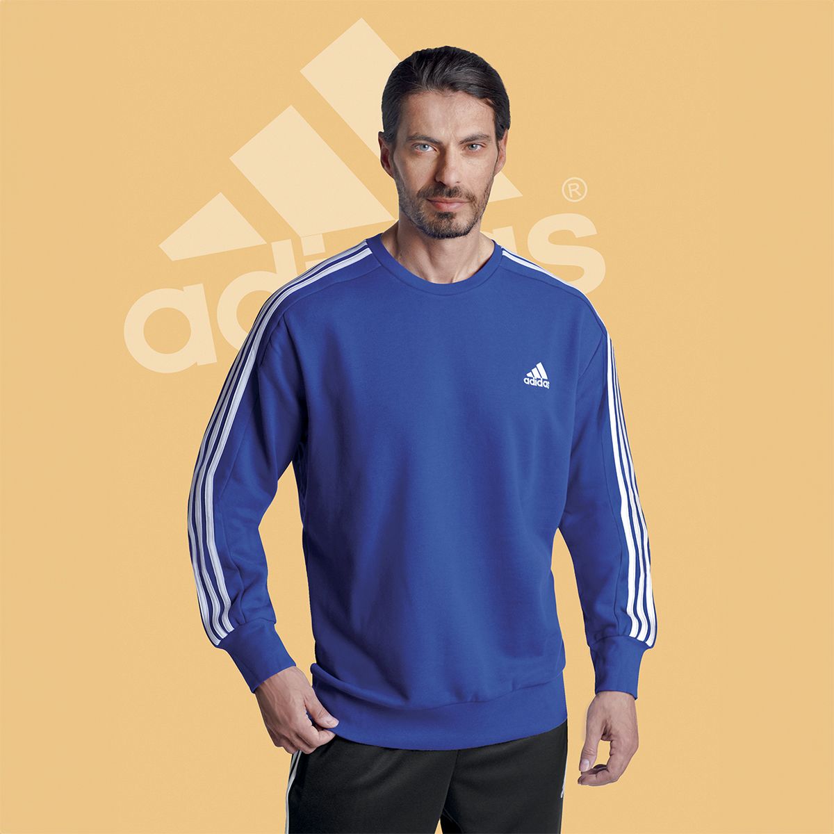 SUDADERA HOMBRE ADIDAS WEAR IC9320 AZUL REY