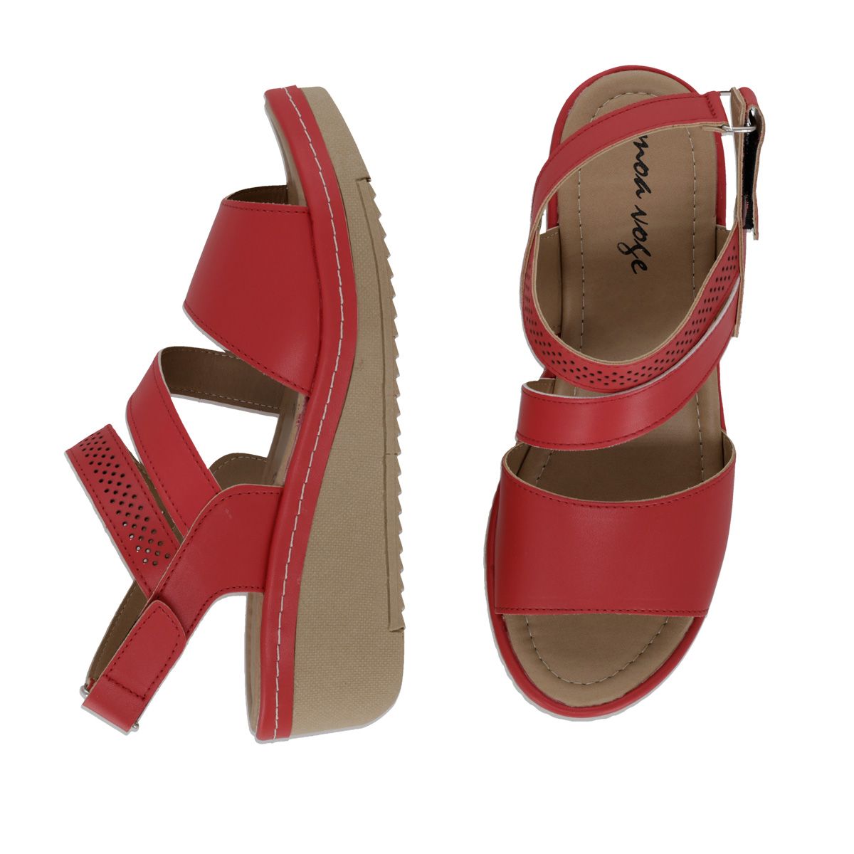 SANDALIA PLATAFORMA MUJER MOA VOGE 156 ROJO-OUTLET