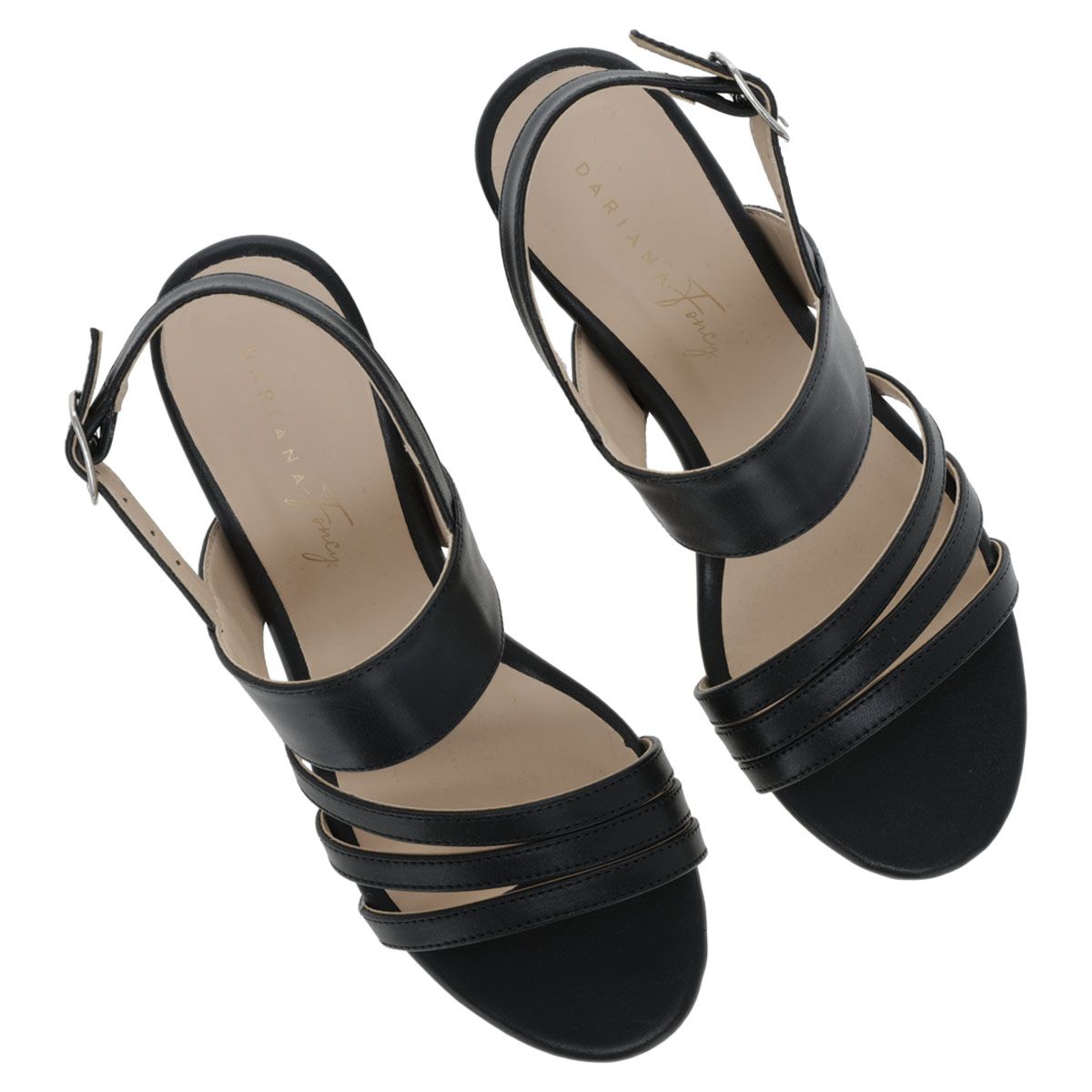 SANDALIA DE TACON MUJER DARIANA FONCY 1068 NEGRO