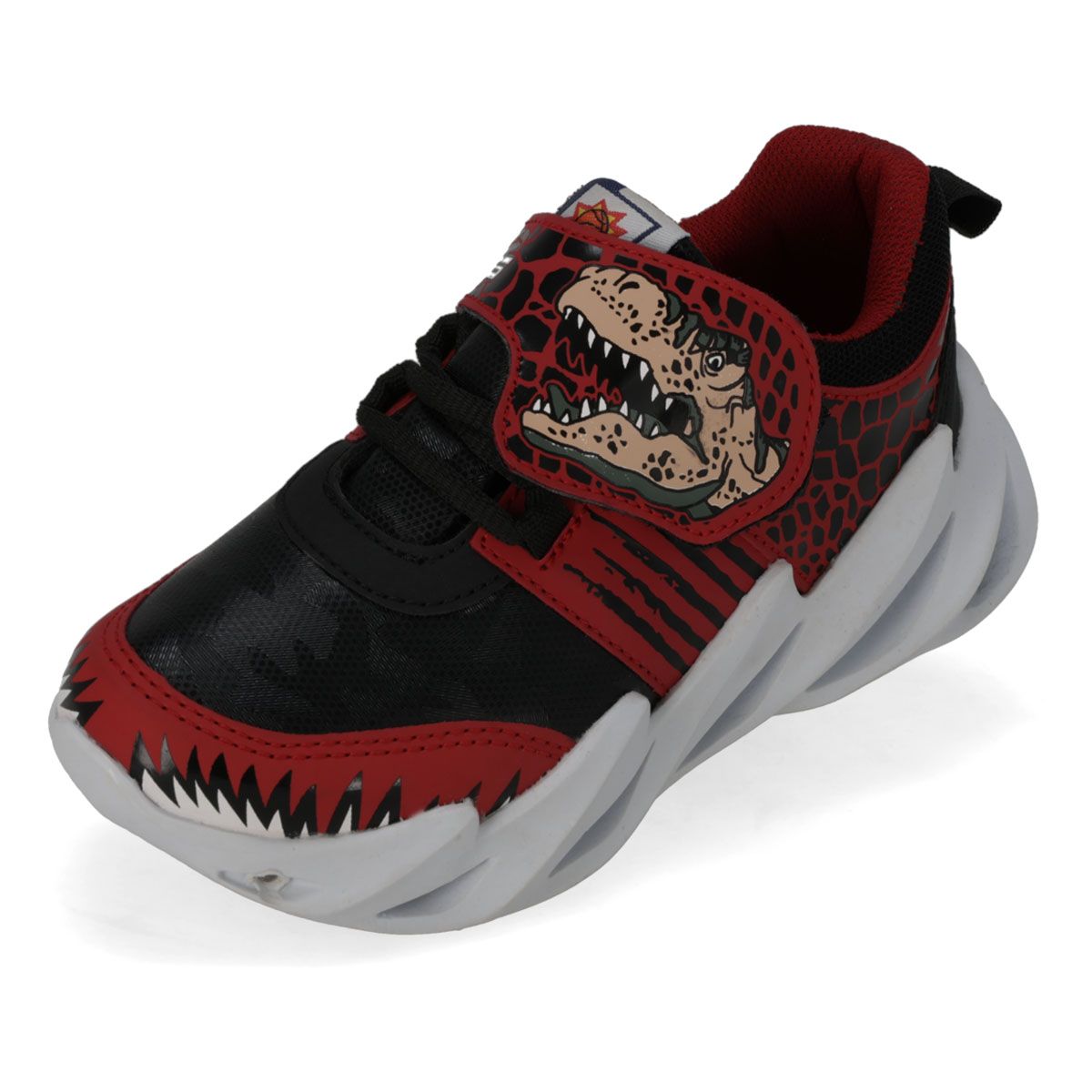 TENIS CON LUCES INFANTIL SUNS 600 NEGRO/ROJO