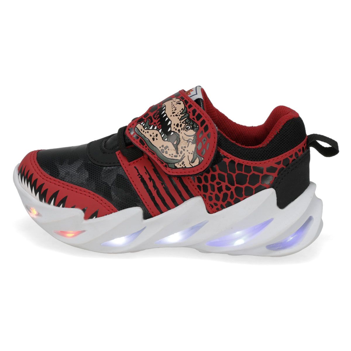 TENIS CON LUCES INFANTIL SUNS 600 NEGRO/ROJO