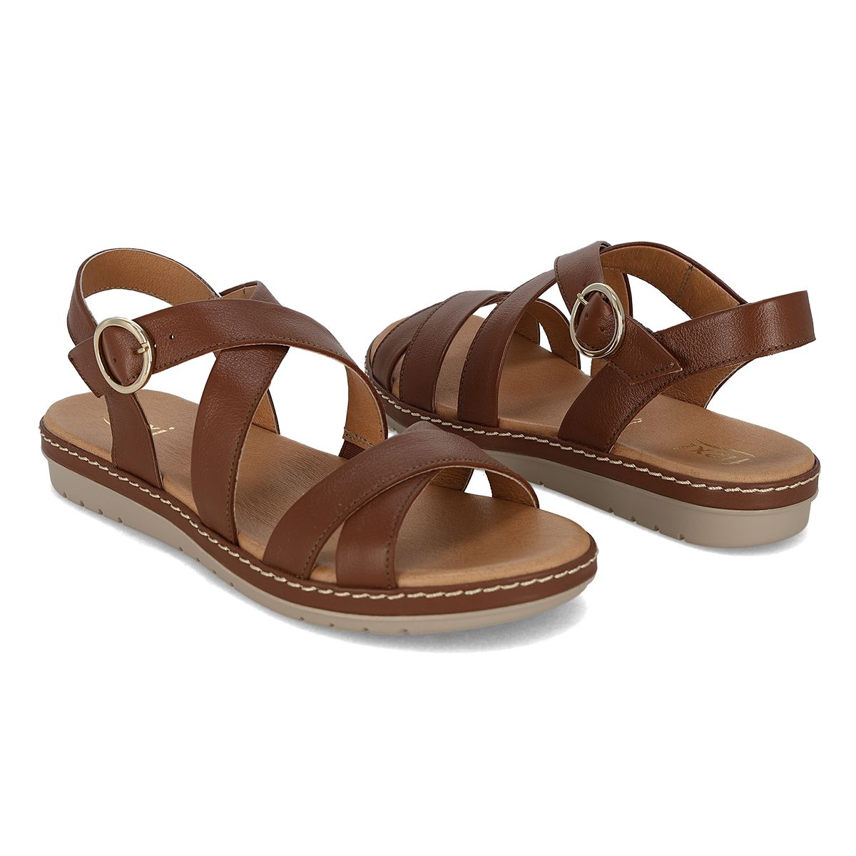 SANDALIA MUJER FLEXI DAMA 100227 TAN -OUTLET