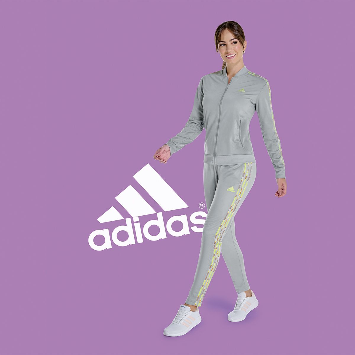 CONJUNTO MUJER ADIDAS WEAR IJ8788 GRIS