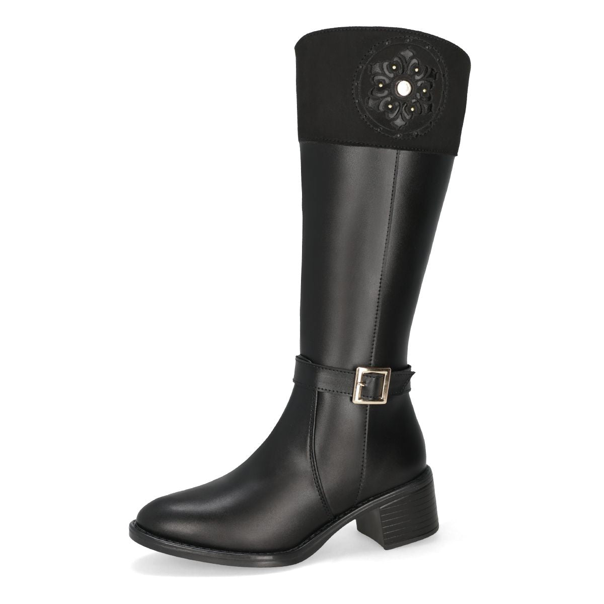 BOTA LARGA TACON MUJER EXESSO 5066 NEGRO