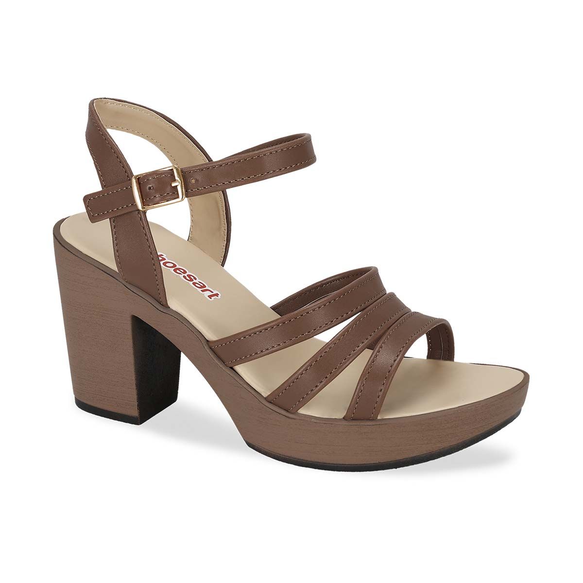 SANDALIA DE TACON MUJER SHOES ART 362 TAN