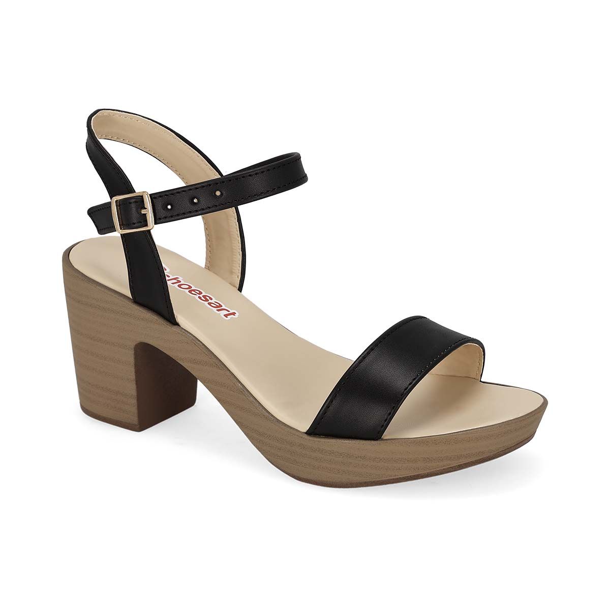 SANDALIA DE TACON MUJER SHOES ART 364 NEGRO