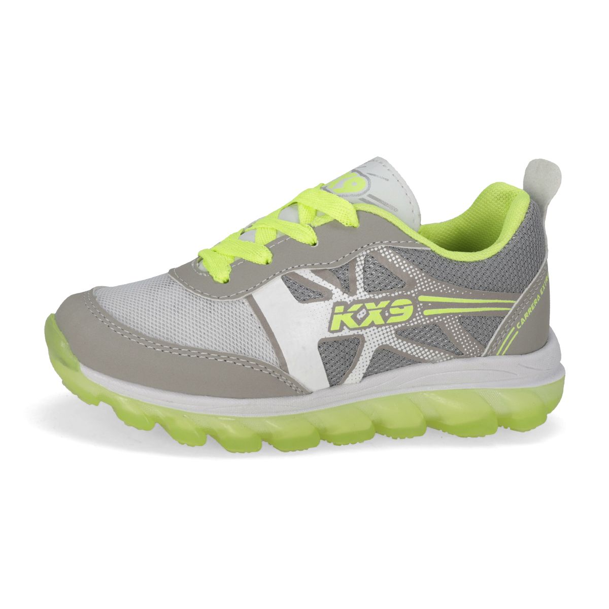 DEPORTIVO INFANTIL KX9 1526 BLANCO/GRIS/AMARILLO NEON