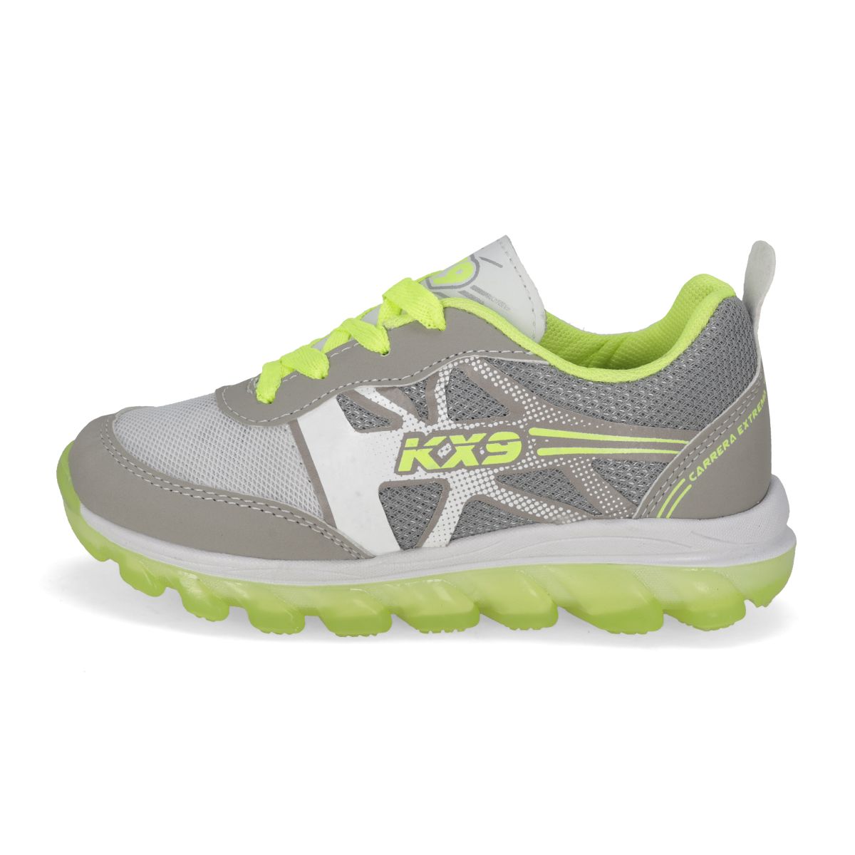 DEPORTIVO INFANTIL KX9 1526 BLANCO/GRIS/AMARILLO NEON