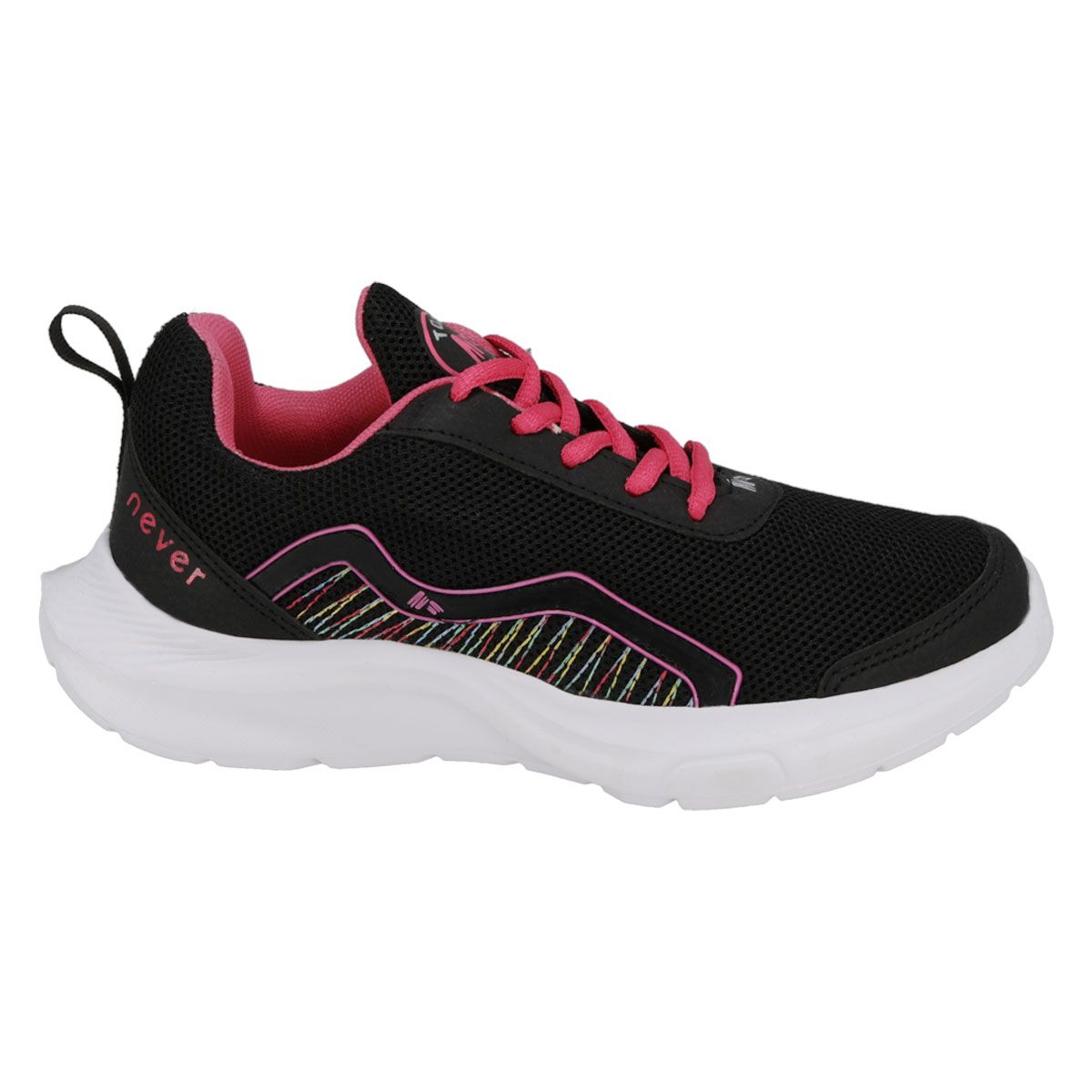DEPORTIVO MUJER NEVER RUNNING 400 NEGRO/FIUSHA-OUTLET