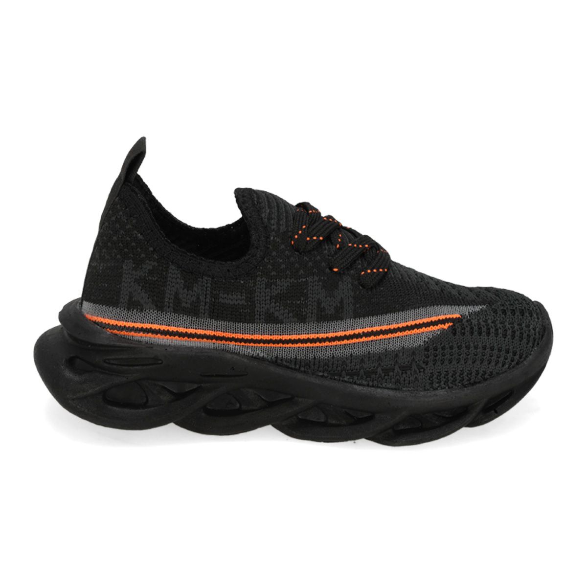 DEPORTIVO INFANTIL KISS ME 026 NEGRO/NEGRO/NARANJA