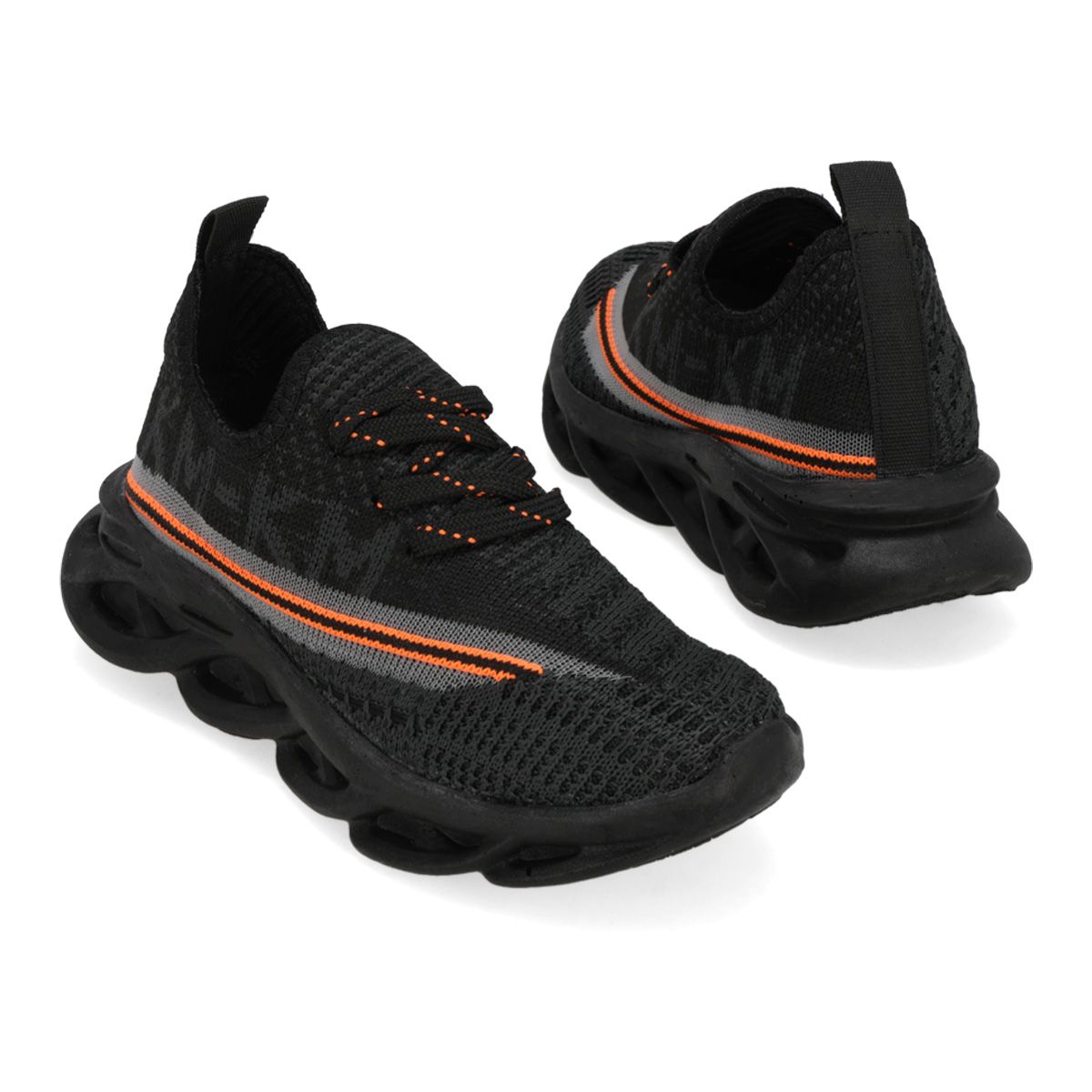 DEPORTIVO INFANTIL KISS ME 026 NEGRO/NEGRO/NARANJA -OUTLET