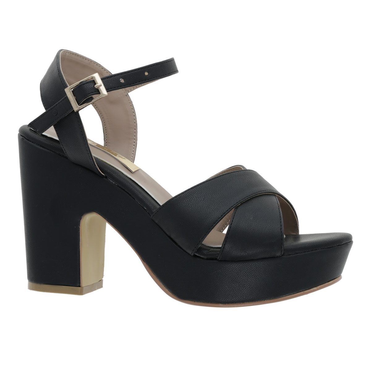 SANDALIA DE TACON MUJER ANGELA 2502-02 NEGRO