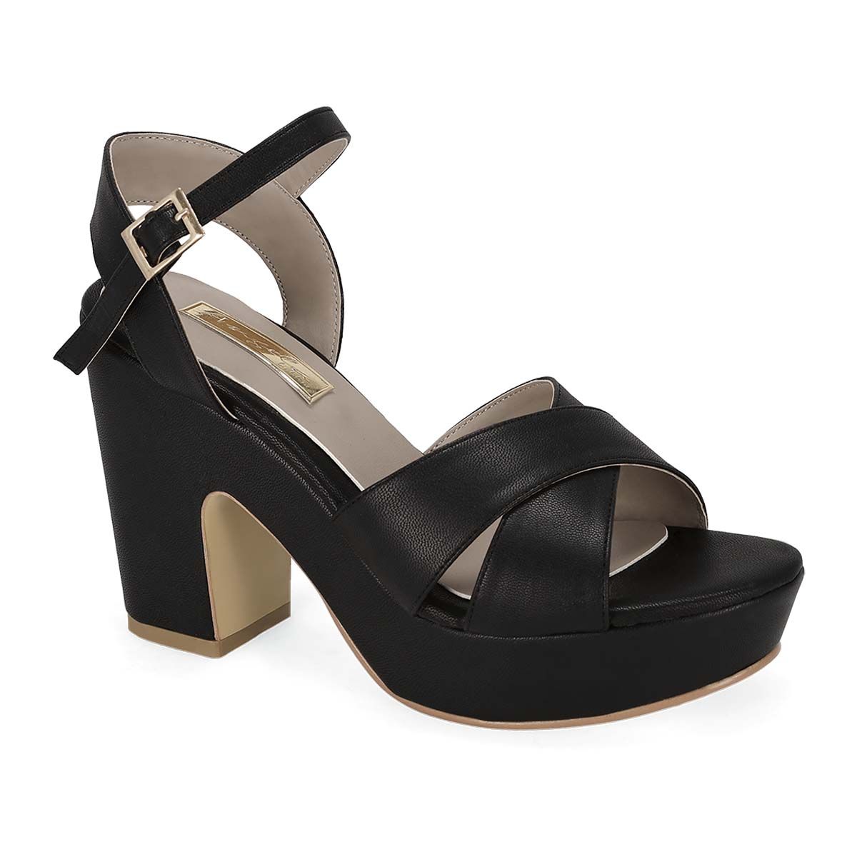 SANDALIA DE TACON MUJER ANGELA 2502-02 NEGRO