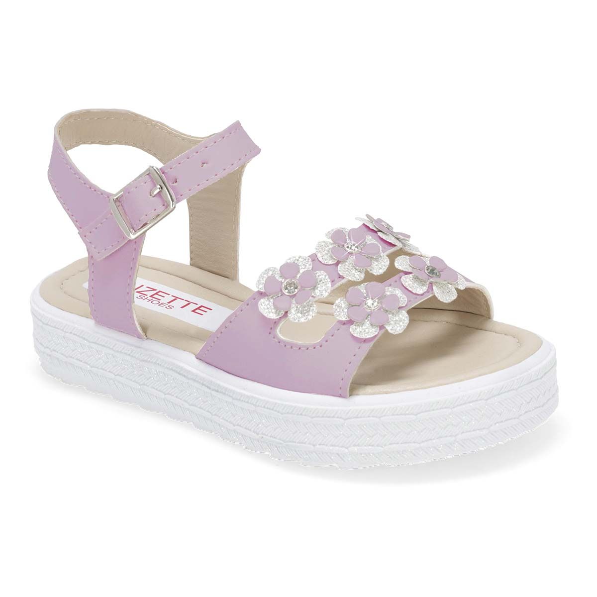 SANDALIA PISO INFANTIL LIZETTE SHOES 2094 BLANCO/ROSA/PLATA-OUTLET