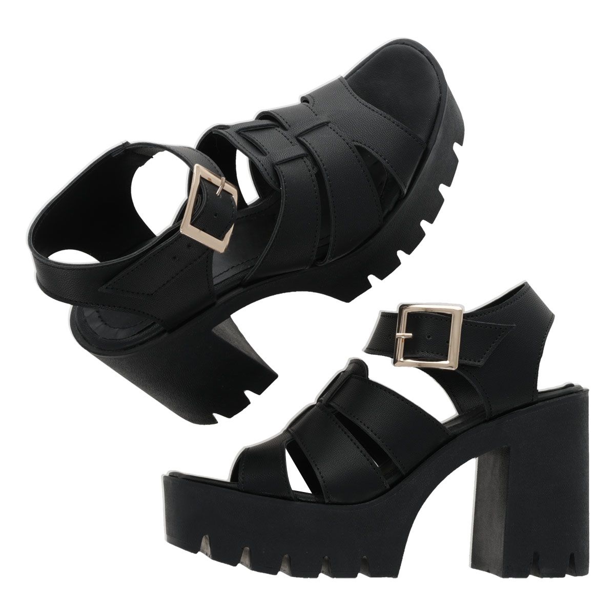 SANDALIA DE TACON MUJER NAVA & CO 8950 NEGRO-OUTLET