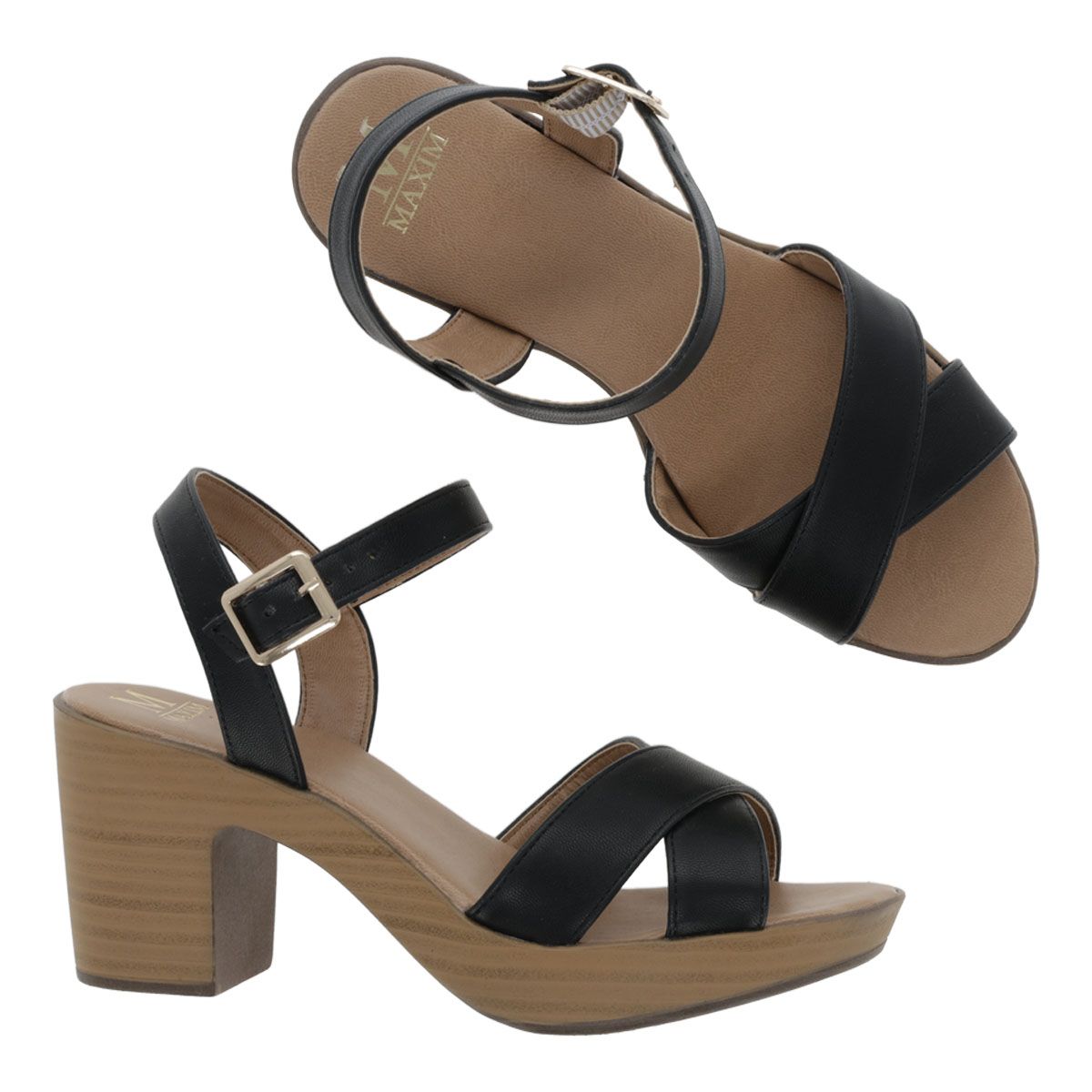 SANDALIA DE TACON MUJER MAXIM 452 NEGRO-OUTLET