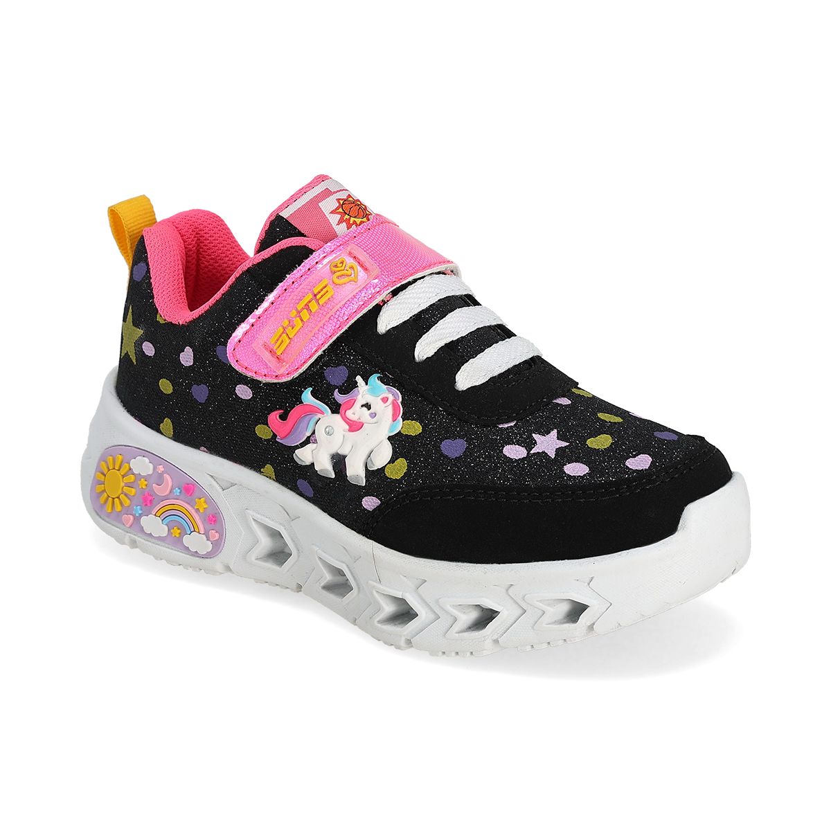 TENIS CON LUCES INFANTIL SUNS 705 NEGRO/FIUSHA